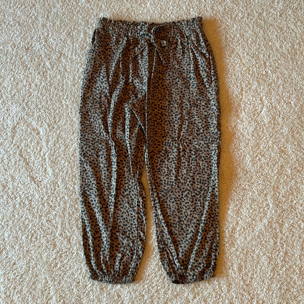 Cheetah Print Aerie Linen Blend Pants